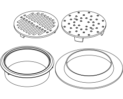 Adjustable frame assembly, guider, cover or grate PED225