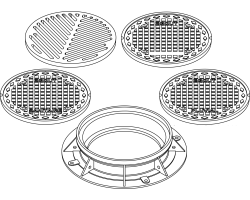 Frame, cover or grate assembly PED402